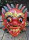 Hand Carved Made Wooden Barong Rakshasa Raksassa Hinduism Wall Plaque Mask Large
