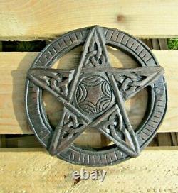 Hand Carved Made Wooden Pagan Occult Witch Pentacle Pentagram Wall Plaque Sign