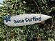 Hand Carved Made Wooden Shabby Gone Surfing Surfboard Beach Wall Art Plaque Sign