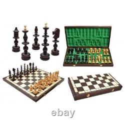 Hand Carved Wooden Chess Set Soviet USSR Vintage Russian Handmade Exclusive Big