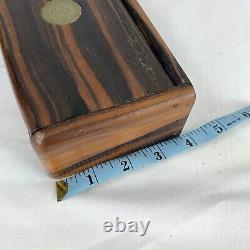 Hand Crafted Wooden Cigar Box Hinged Lid w 1976 Philippines Piso Coin Excellent