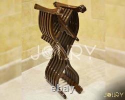 Hand Curved Wooden Folding Chair Moroccan furniture inlay with Mother of Pearls