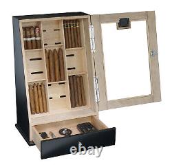 Hand Made 100+ Cigar Humidor Humidifier Mahogany Wooden Case Box Hygrometer 67b