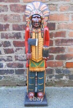 Hand Made Coloured Wooden Abstract Figure Primitive INDIAN Man Large 100 cm 5kg