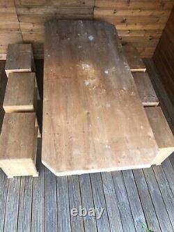Hand Made Garden Table & Bench, Stole Wooden Garden Furniture Original Wood