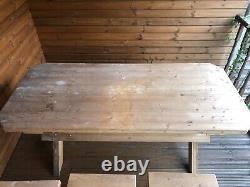 Hand Made Garden Table & Bench, Stole Wooden Garden Furniture Original Wood