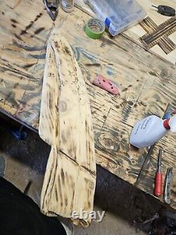 Hand-made/Carved Rustic Wooden American Draped Flag