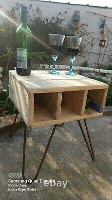 Hand made recycled wooden pallet wine bottle holder table. Very Strong