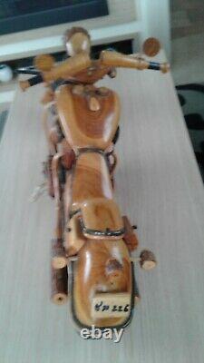 Hand made wooden HARLEY motorbike