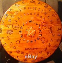 Hand made wooden witches seance / ouija table top
