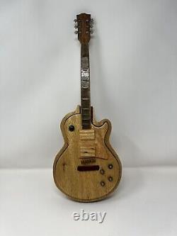 Handcrafted Wooden Les Paul Replica Wall Art Iconic Design pick storage