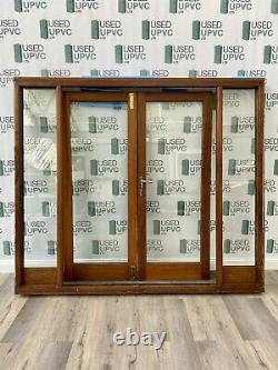 Handmade Bespoke Hardwood Mahogany French Doors-side Lights-wide-wooden-panels