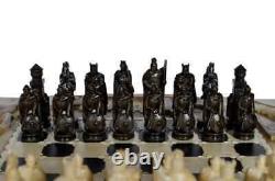Handmade Carved Chess Pieces Wooden Knights Ussr Soviet Vintage Big Gift