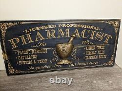 Handmade Pharmacist Wooden Plank Sign Unique Rustic Large Wooden Home Decor