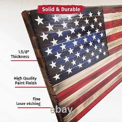 Handmade Wooden American Flag, Rustic USA Flag Décor, Patriotic Decorations for