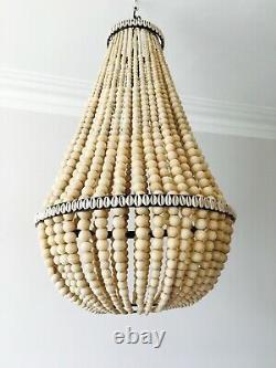 Handmade Wooden Beaded Chandeliers With Shells
