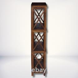 Handmade Wooden Bookcases with Cross Mesh design 3 Tier