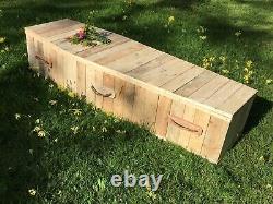 Handmade Wooden Eco Coffin. Suitable for Cremation & Burial. FFMA Accredited