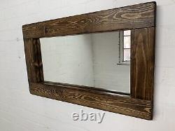 Handmade Wooden Mirror With in a Jacobean Wax Size 760mm H X 960mm L