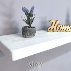 Handmade Wooden Rustic Floating Shelf 145mm White