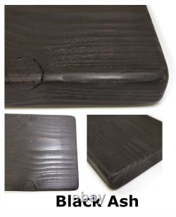 Handmade Wooden Rustic Floating Shelf 175mm Black Ash