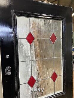 Handmade-bespoke Metal Clad Wooden Front Entrance Door-black-lead Diamond-glass