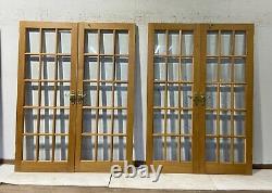 Handmade-bespoke Wooden French Doors-hardwood-solid Oak-georgian Bars-internal