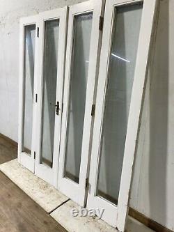 Handmade-bespoke Wooden French Doors-timber-white-all Glass-sidelights-external