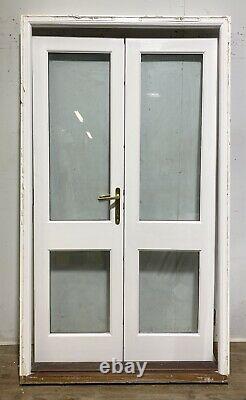Handmade-bespoke Wooden French Doors-timber-white-external-exterior-narrow-pine