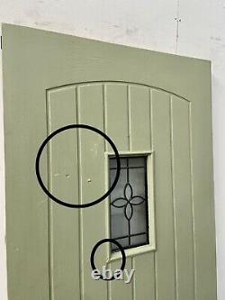 Handmade-bespoke Wooden Front Entrance Door-engineered Oak Veneer-porthole-green