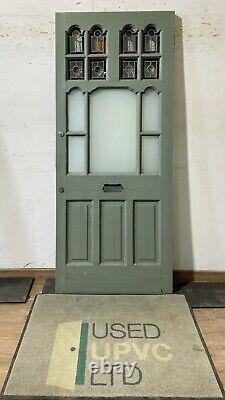 Handmade-bespoke Wooden Front Entrance Door-hardwood-frosted-lead-stained Glass