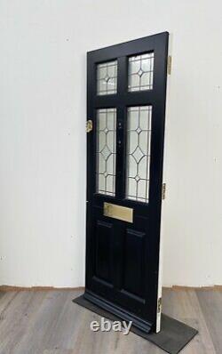 Handmade-bespoke Wooden Front Entrance Door-timber Windows-black-leaded Glass