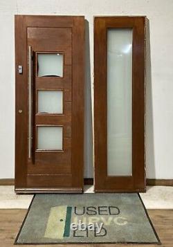 Handmade-bespoke-brown Wooden Front Door-hardwood-oak Veneer-porthole-external