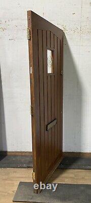 Handmade-bespoke-wooden Front Entrance Door-pine-1930's-external-porthole-timber