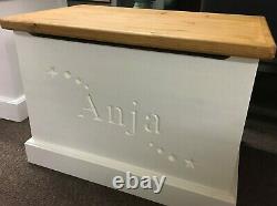 Handmade personalised solid wooden Toy Box 