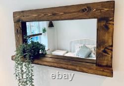 Handmade/rustic/farmhouse/country/wooden Mirror With Shelf
