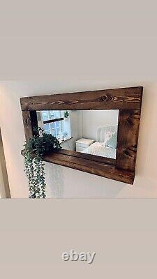 Handmade/rustic/farmhouse/country/wooden Mirror With Shelf