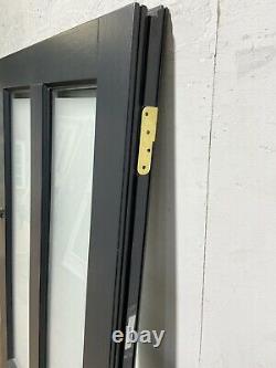 Handmade-timber Windows-bespoke Wooden Front Entrance Door-grey-frosted Glass