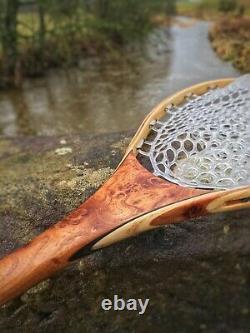 Handmade wooden fly fishing scoop landing net The Wild Trout