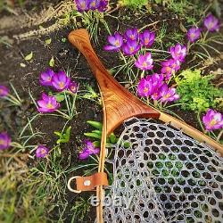 Handmade wooden fly fishing scoop landing net The Wild Trout