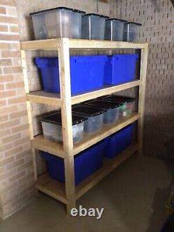 Heavy duty Wooden Garage Shelving Made from CLS Timber and Structural Ply