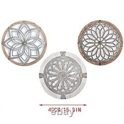Heritage Round Wall Art, Metal Decorative Wall Medallions, Hand-Made wooden