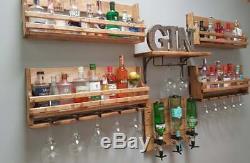 Home Bar Set Up -Reclaimed wooden Beaumont optics plaque with Spirits Shelf