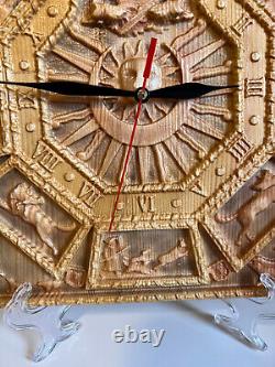 Hunting Style Clock Desk Wall Unique Designer Hand Made Wooden On Stand Gift Big