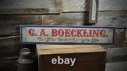 Lake Erie G A Boeckling Sign Rustic Hand Made Vintage Wooden Sign