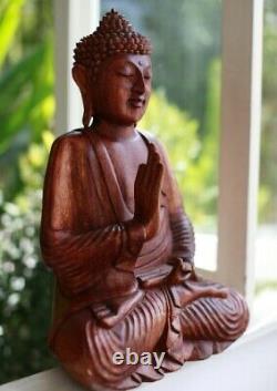 Large 20 Wooden Buddha Statue Hand Carved Buddha Figure Buddha Carving Wood