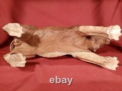 Large 61cm Hand Carved 80's Vintage Hand Made Wooden Wooden Cougar