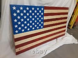 Large Handmade 36x19 Wooden American Flag Ready to Ship Free Shipping wall art