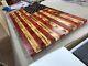 Large Handmade Wood Rustic American Flag 37 X 20 Charred Pine and Sealed