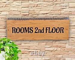 Large Personalised Oak House Name Sign, Custom Engraved Outdoor Wooden Plaque